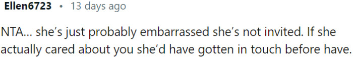 It seems that the main essence of the statement is questioning the sincerity of the aunt's concern and suggesting that her potential embarrassment is the reason for reaching out.