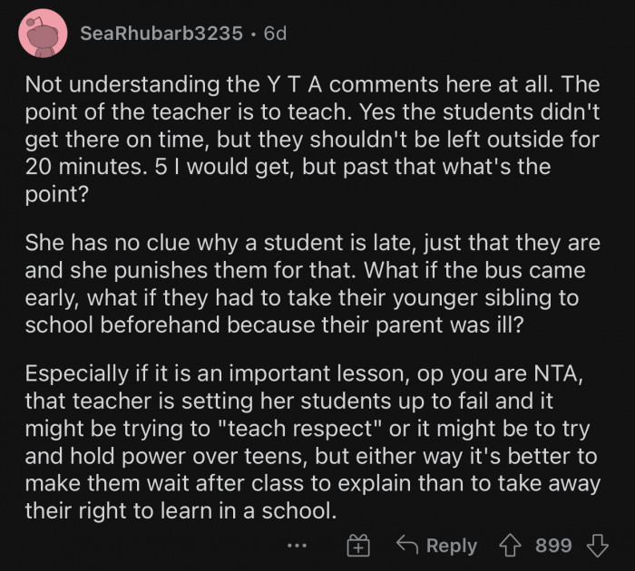 You can't punish students for something they have no control over.