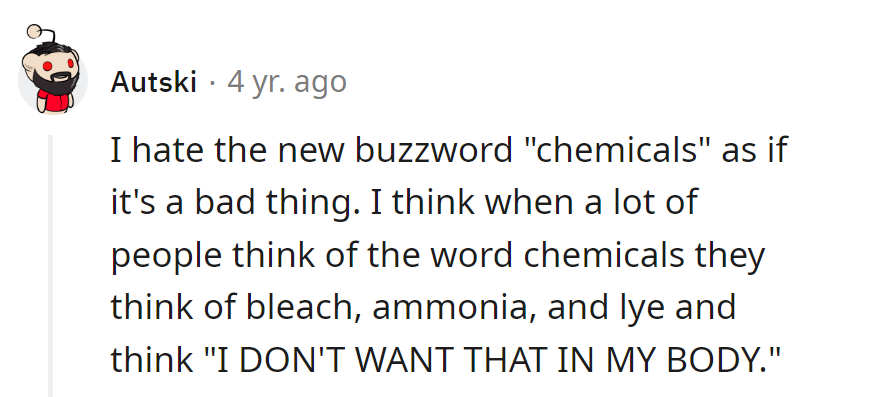 Ah, the dreaded 'chemicals'—because who wants a dash of ammonia with their morning coffee?