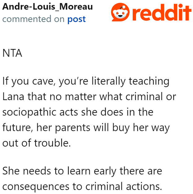 Not pursuing the charges would be detrimental to the ex-girlfriend. She needs to be held liable.