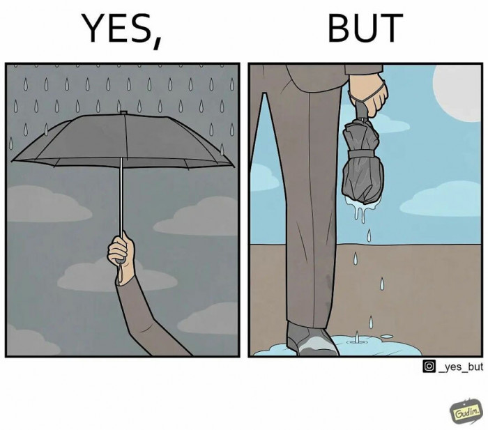 14. I always feel bad bringing a dripping umbrella inside.