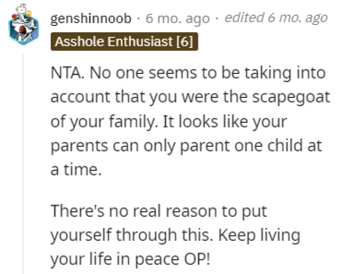 The family's scapegoat