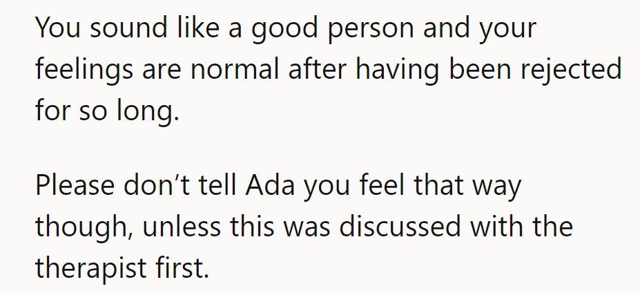 Keep those feelings under wraps like a surprise party until the therapist gives the cue!