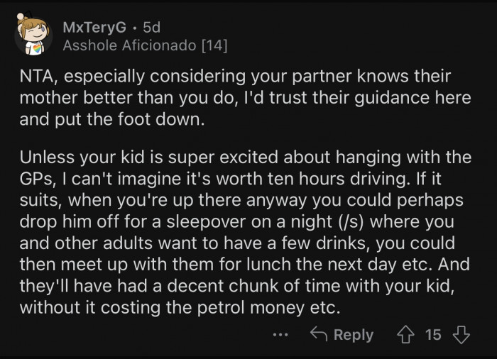 Op's husband knows his mother better than she does.