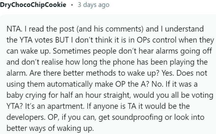 OP needs to find more effective ways to wake up