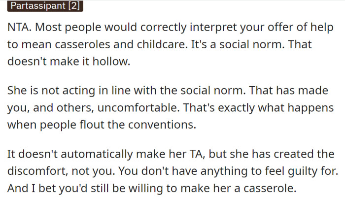 A Redditor said the co-worker had created the discomfort, not the OP: