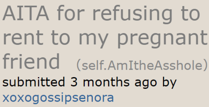 The original poster (OP) is a property owner and has a friend who wants to rent one of her spaces.