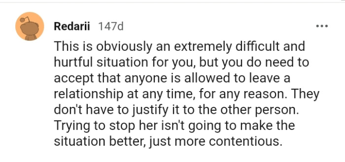 They don't have to justify it to the other person