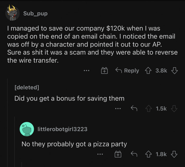 This user did the exact opposite and saved his company from a world of trouble.