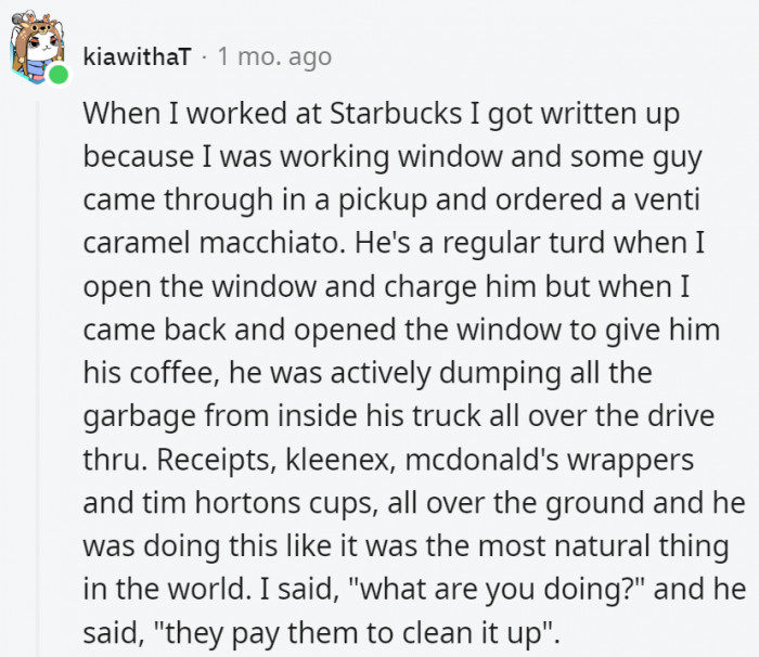 3. The entitlement of this huge jerk