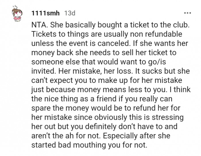 She started bad-mouthing you for nothing