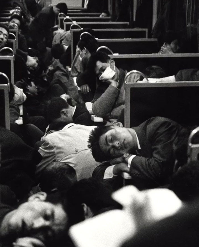 A Japanese Commuter Train Early In The Morning, 1964