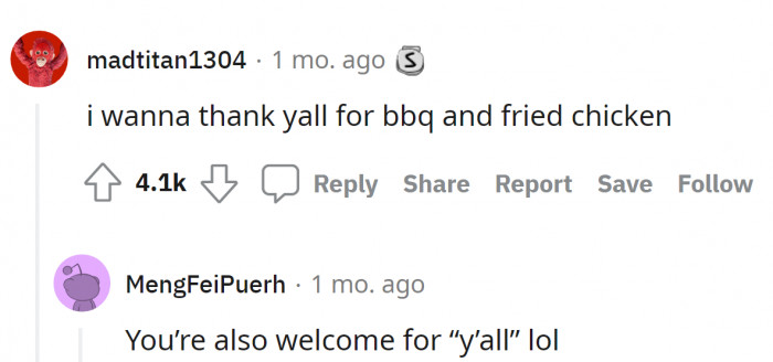 6. BBQ and fried chicken