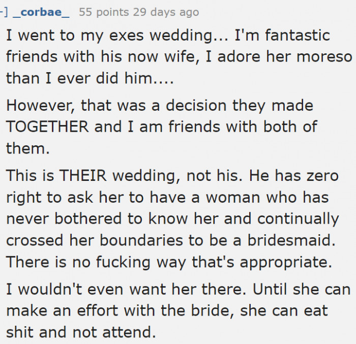 Letting the fiancé's friend attend the wedding needs to be a mutual decision between the couple.