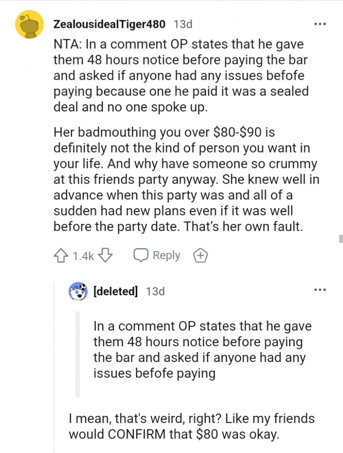 He paid it when it was a sealed deal and no one spoke up