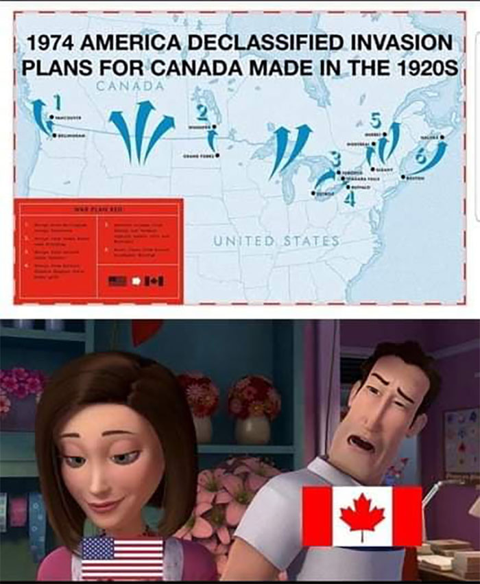 14. America declassified invasion plans for Canada
