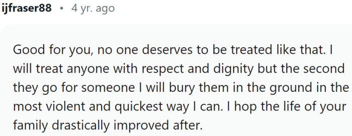 No one deserves to be treated like that.