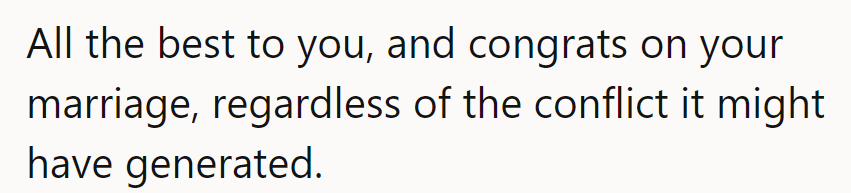 Here's to love conquering all—even family drama! Congrats on tying the knot!