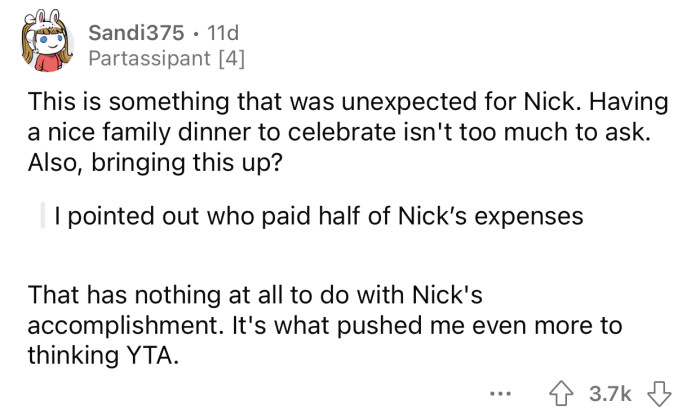 OP didn't have to bring that up.