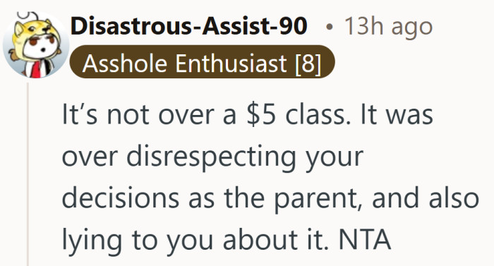 The price was small, but being ignored as the parent feels a lot bigger.