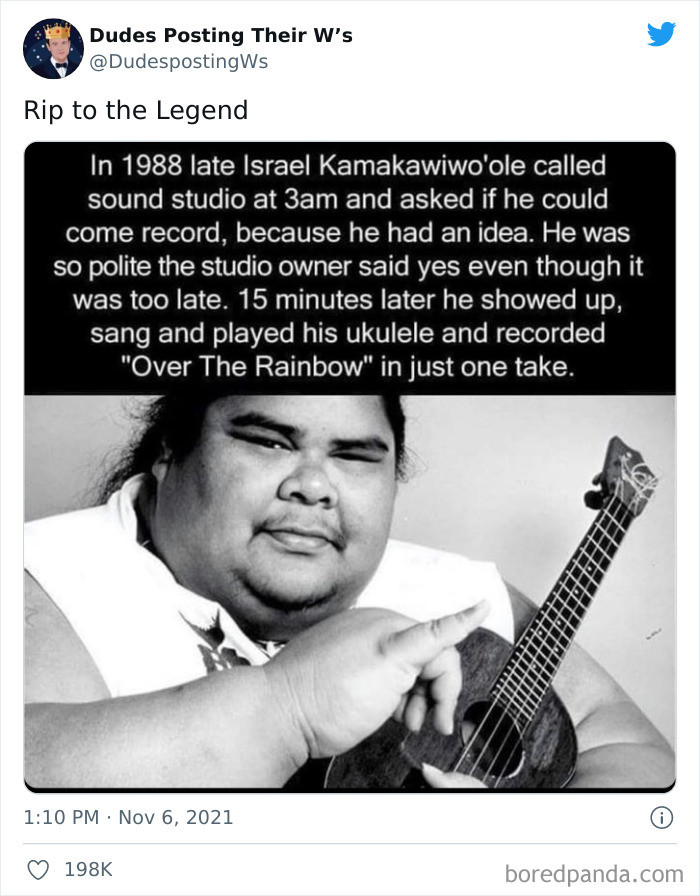 12. He recorded a song in just one take