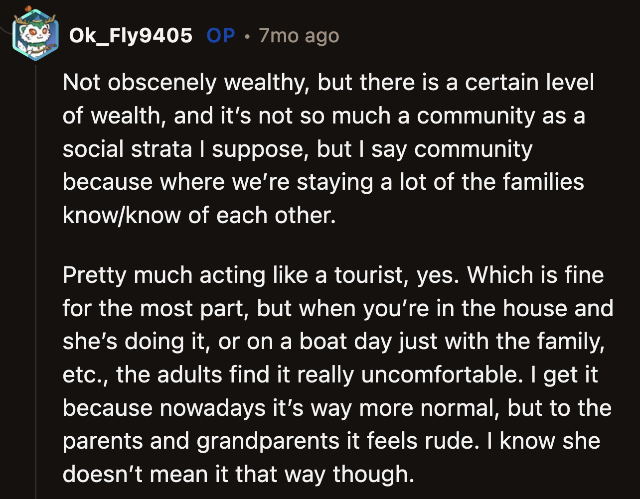 OP meant people of their social standing, but also the people in their community, as they all know one another.