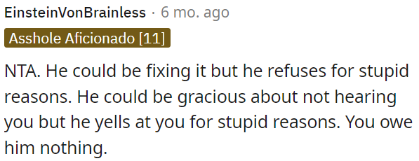He can solve the problem but chooses not to for irrational reasons.