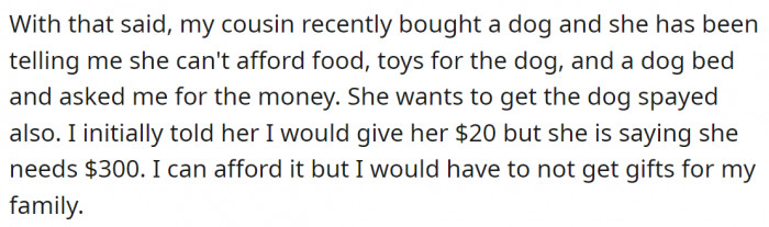 $300 for dog welfare