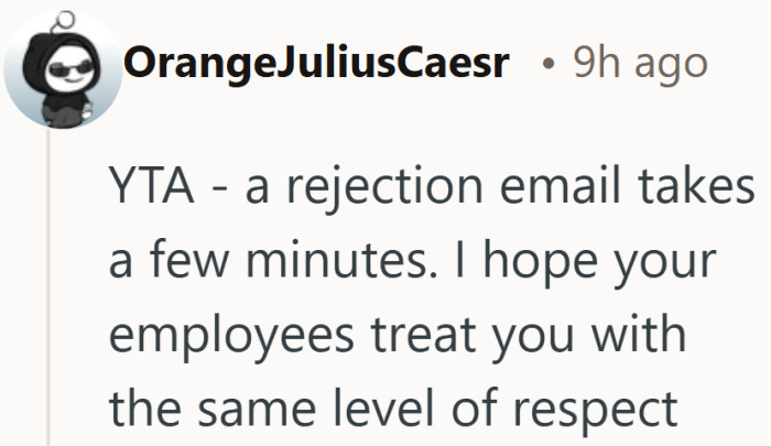 The bar here was not high. Just a quick message and basic respect.