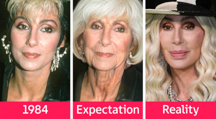 5. Here is Cher, and these are pictures of her at 38 years old and 75 years old