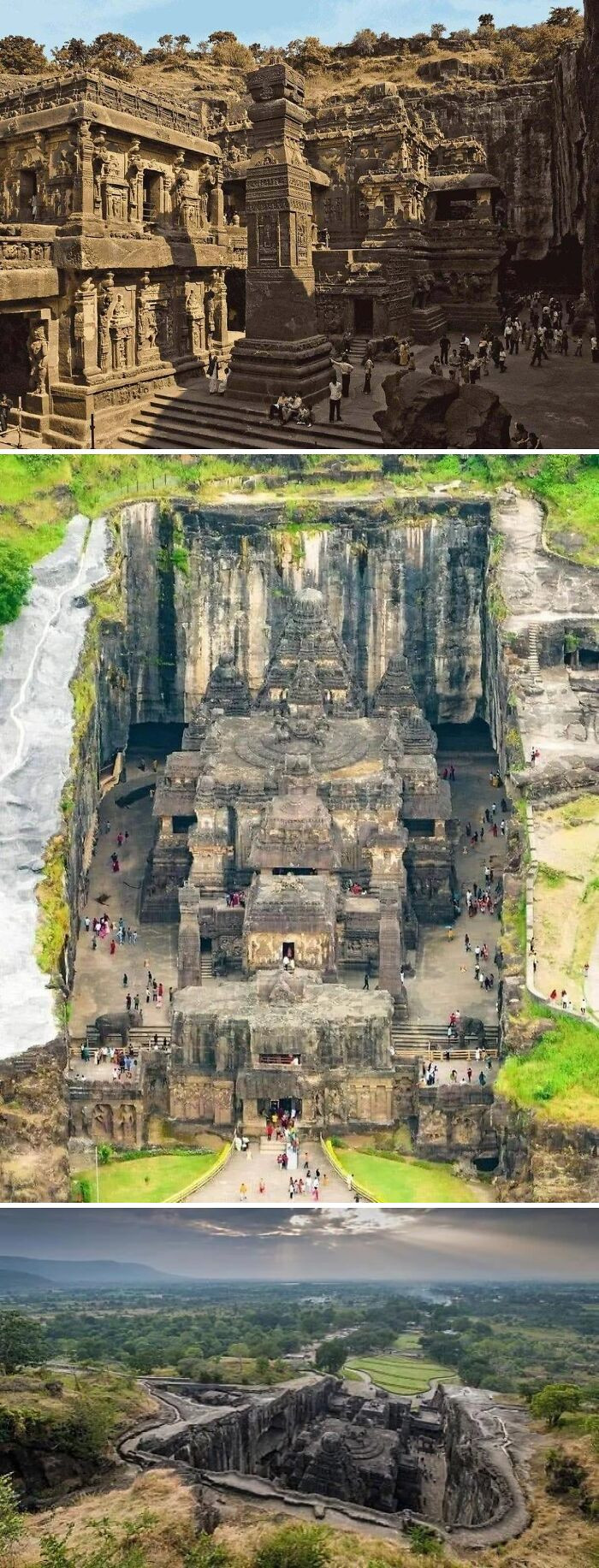 "The Kailasa Temple At Ellora Was Built In The 8th Century"