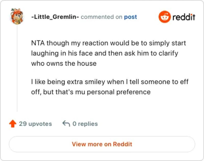 How this Redditor would've reacted