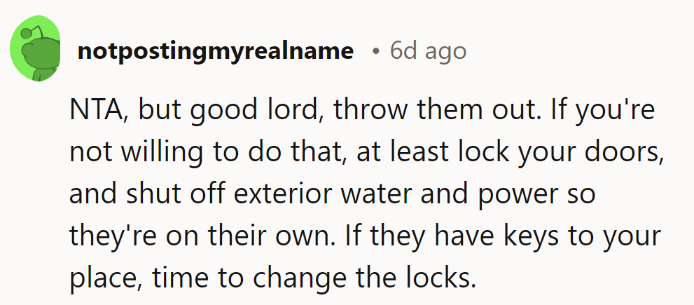 Out with the moochers, in with the locksmiths!