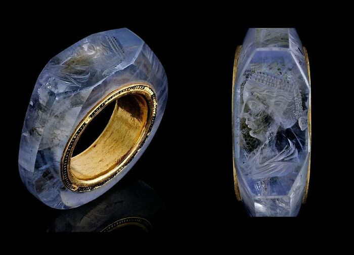 "A 2000-Year-Old Sapphire Ring Thought To Belong To Roman Emperor Caligula, Depicting His Fourth Wife, Caesonia"
