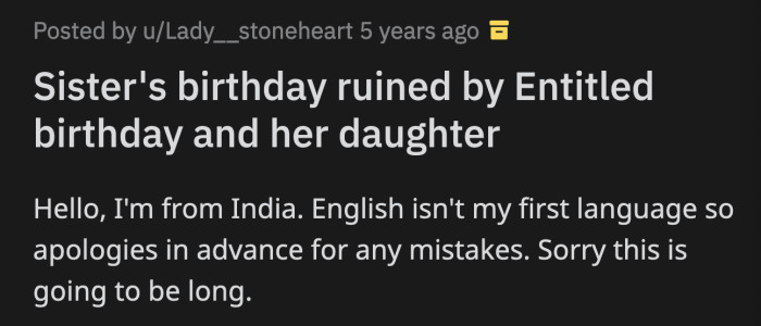 OP gifted her sister a bunch of handmade chocolates. OP's aunt wanted the celebrant to give the chocolates to her daughter because she was too old for them.