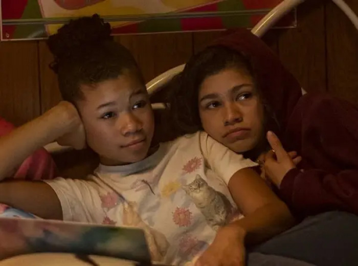 1. Rue (Zendaya) and Gia Bennett (Storm Reid) from Euphoria