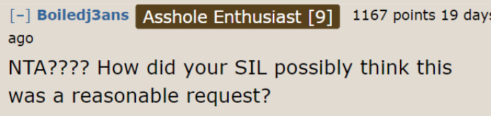 People immediately took a stance on the NTA side after reading her story, and of course, we agree with them because it's absolutely ridiculous to ask this.