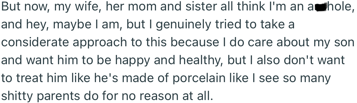 OP’s wife, MIL, and SIL labeled him an a**hole