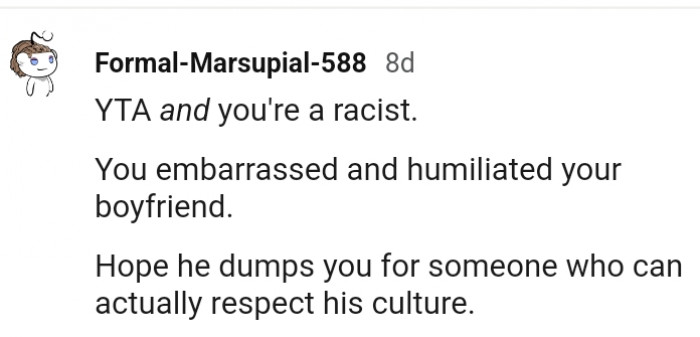 You humiliated your boyfriend