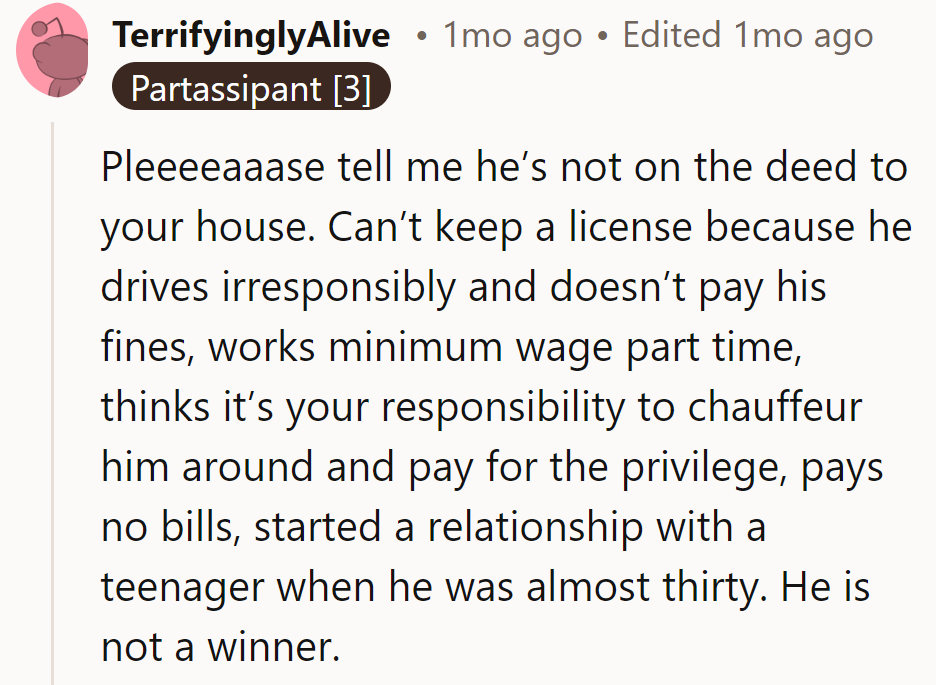 Sounds like he's not even on the guest list for the winner's circle.