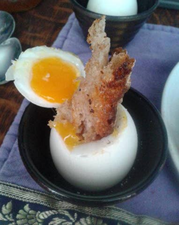 17. Dipping 'Soldiers' in Egg Yolk