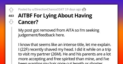 A Woman's Path To Self-Expression Leads Her To Make A False Cancer Claim, Cancer Survivors From Reddit Approve