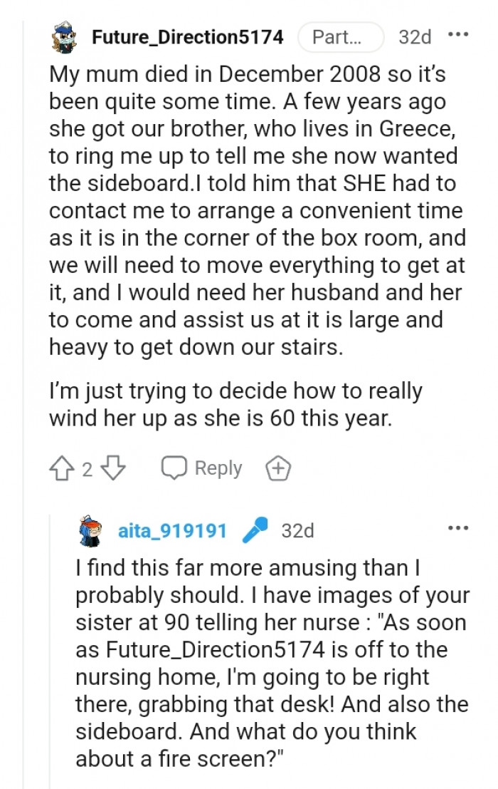 The OP finds this story amusing