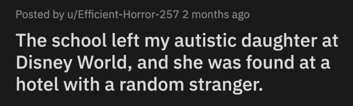 OP's daughter only nodded when she was asked if she was okay