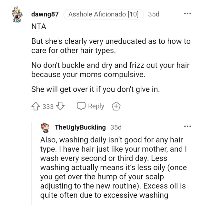 OP's mom will get over it as long as she doesn't give in