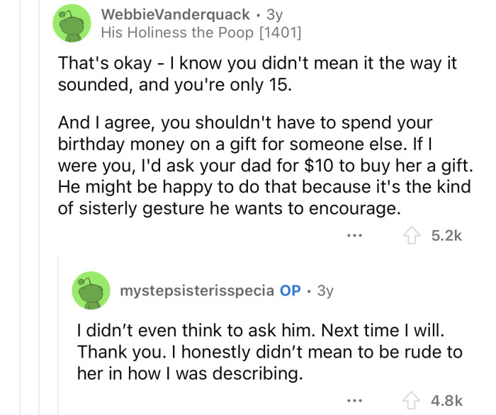 OP can ask for her dad's help when it comes to that.