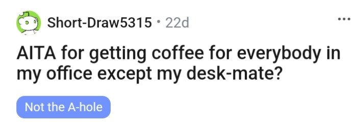 The OP kicks off his story with this headline