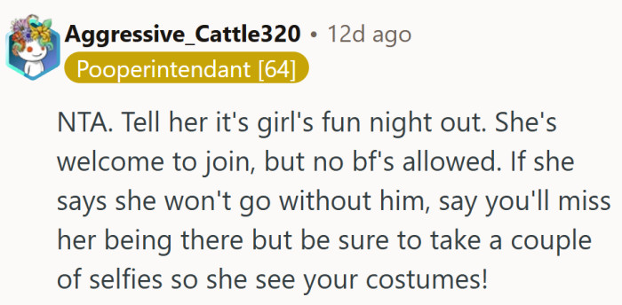 No boyfriends allowed, but plenty of pictures to make him jealous of the fun!