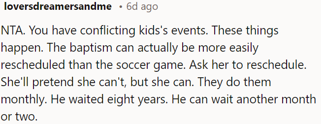 Conflicting events for the kids can be tricky.