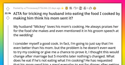 Wife Tricks Her Husband Into Eating Her Cooking By Making Him Think His Mom Sent It